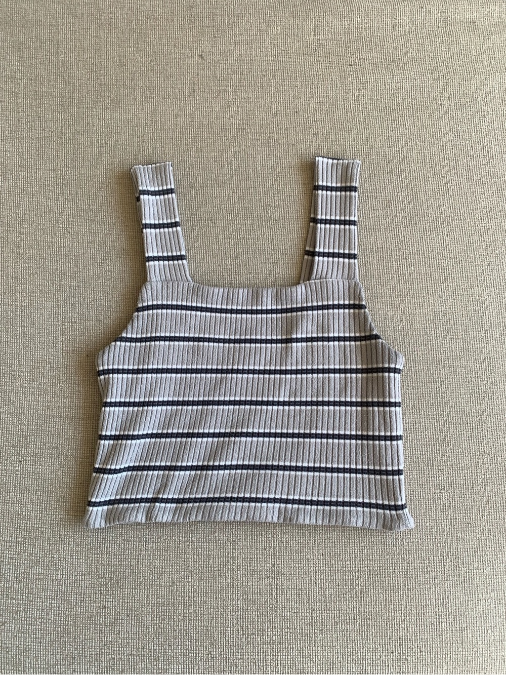 American Eagle light gray striped square neck tank top